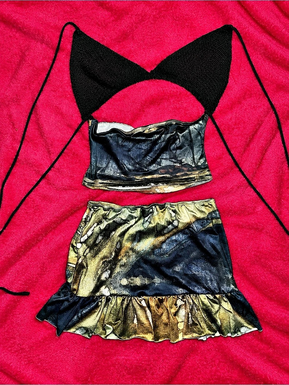 Black & Gold Like Bikini Set Size Small Like New